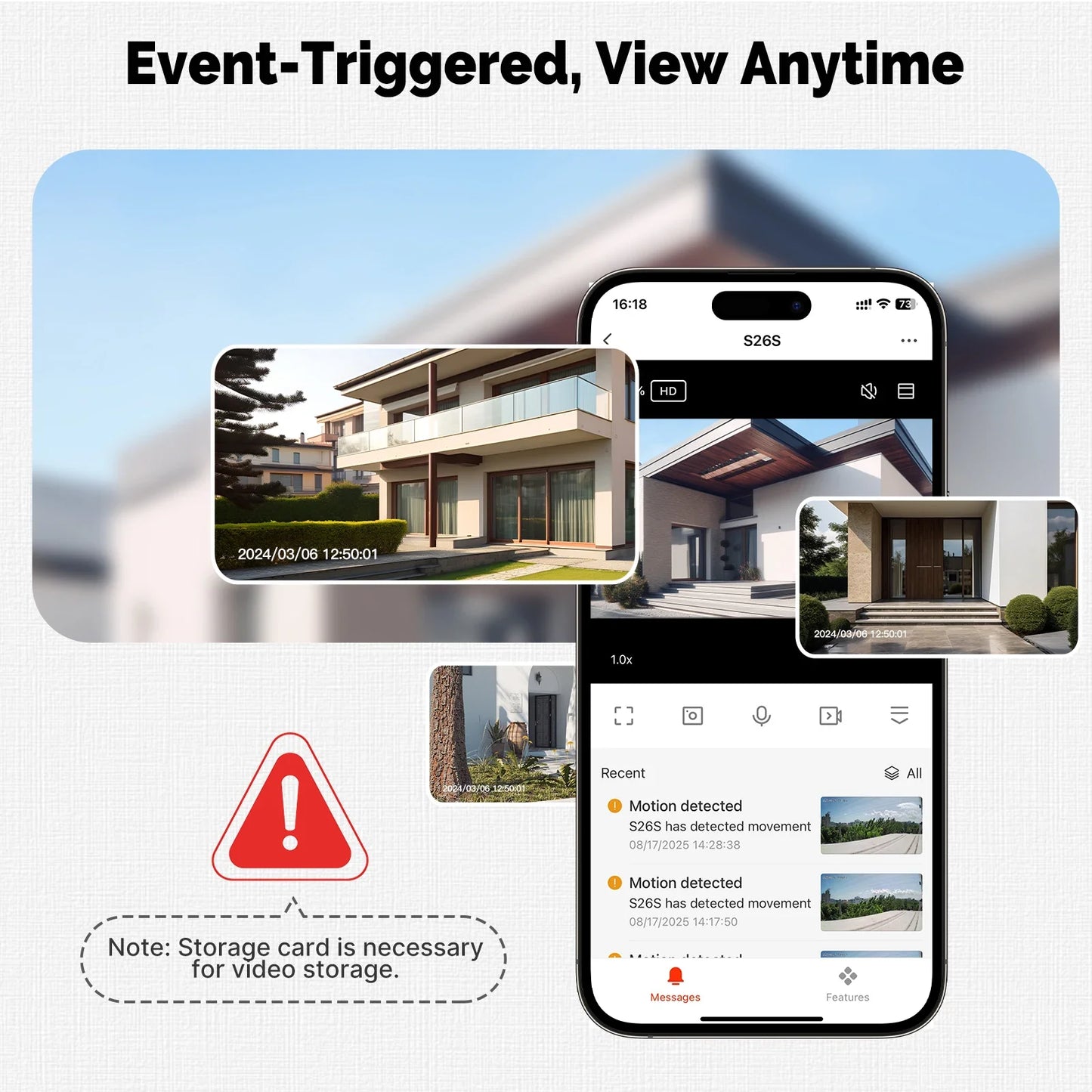Cámara de seguridad solar inteligente MOES, WiFi de doble banda 2.4/5 GHz, resistente al agua IP65, monitoreo mediante aplicación (Alexa/Google Home), Tuya