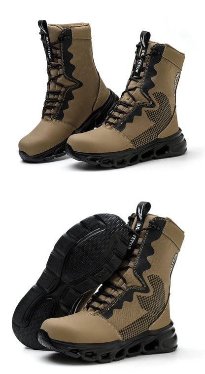 Zapatillas de trabajo con puntera de acero, zapatos de seguridad para hombre, calzado de trabajo nuevo a prueba de perforaciones, botas indestructibles, calzado de seguridad ligero.