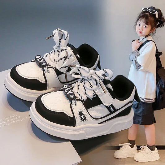 Zapatos para niños, zapatillas de correr antideslizantes, suela suave, cómodas, informales, planas, blancas