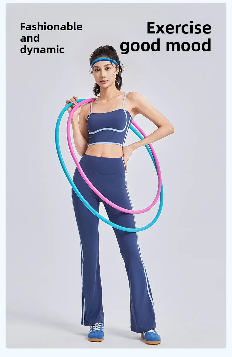 Nuevo traje deportivo para mujer, con efecto push-up, chaleco con tirantes ajustables, cintura alta, micropantalón y traje de yoga de alta elasticidad.