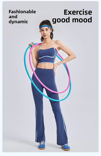 Nuevo traje deportivo para mujer, con efecto push-up, chaleco con tirantes ajustables, cintura alta, micropantalón y traje de yoga de alta elasticidad.