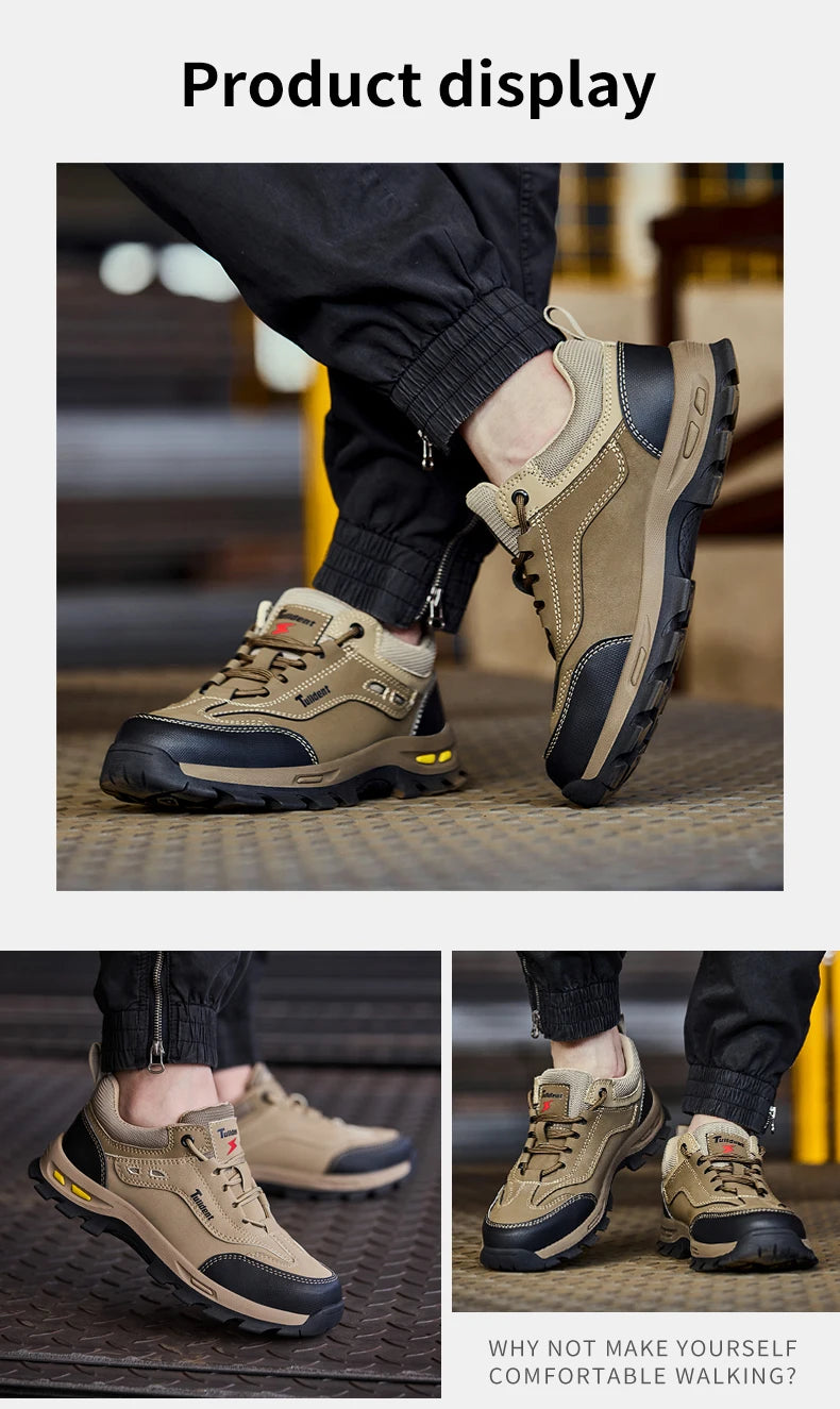 Zapatos de seguridad nuevos para hombre, zapatos de trabajo resistentes a perforaciones, zapatos de protección para hombre, botas de trabajo resistentes al desgaste, botas tácticas