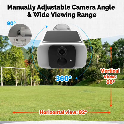 Cámara de seguridad solar inteligente MOES, WiFi de doble banda 2.4/5 GHz, resistente al agua IP65, monitoreo mediante aplicación (Alexa/Google Home), Tuya