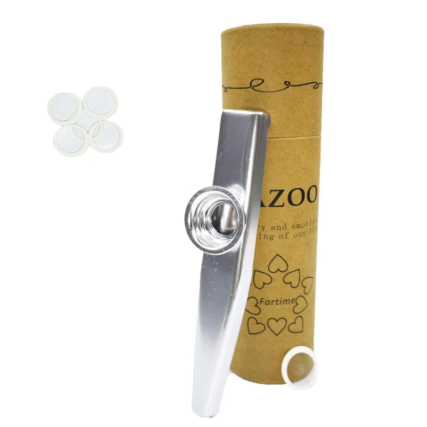 Kazoo metálico premium Miwayer | 5 diafragmas reemplazables y diseño portátil | Resonancia de calidad de estudio con elegante estuche de regalo