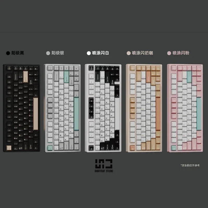 Teclado mecánico inalámbrico ShortCut Studio Bridge75 con Bluetooth, 3 modos RGB, personalizado, de aluminio de larga duración.