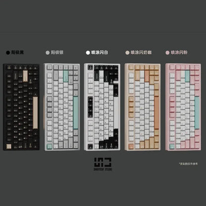 Teclado mecánico inalámbrico ShortCut Studio Bridge75 con Bluetooth, 3 modos RGB, personalizado, de aluminio de larga duración.