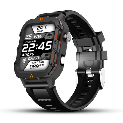 Reloj inteligente deportivo LAXASFIT para hombre con Bluetooth, monitor de frecuencia cardíaca, linterna LED, multifunción, para deportes al aire libre
