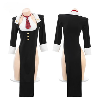 Porno Role Playing Teacher Uniform Temptation Halter Dress Sexy Lingerie Temptation High Waist Side Slit Cosplay Costumes 2025