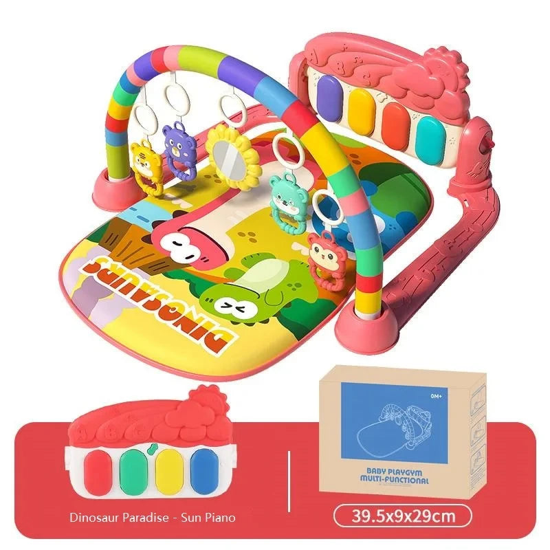 Marco de fitness multifuncional para niños, juguetes musicales para bebés, pedales, piano, marco de fitness, juego de rompecabezas, manta, tapete educativo, juguete de regalo