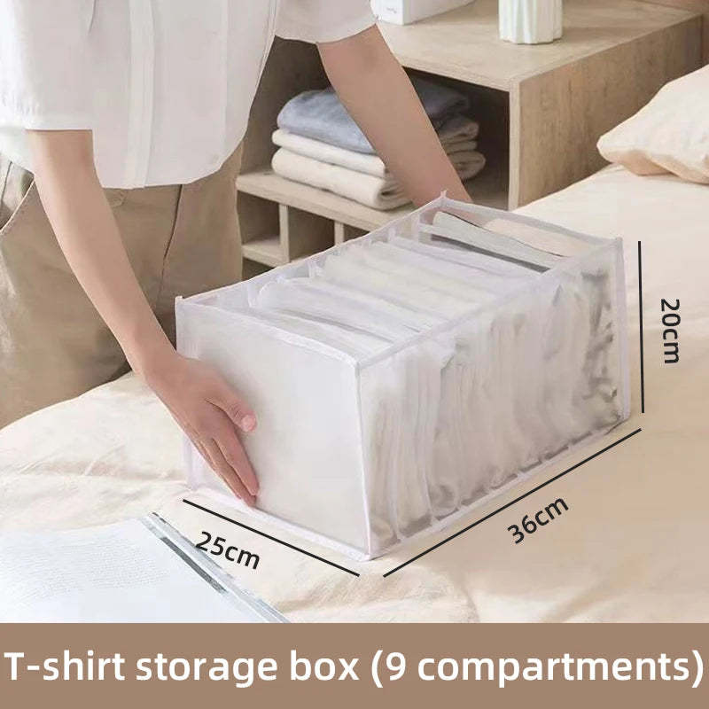 Organizador de ropa, pantalones, ropa, vaqueros, caja de almacenamiento, armario, organización de ropa interior, sujetador, calcetines, compartimento, caja, armario