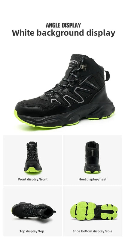 Botas de seguridad indestructibles para hombre, anti-aplastamiento, anti-perforación, para trabajos de construcción, con puntera de acero, botas de trabajo para hombre, calzado de seguridad laboral.