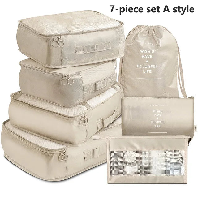 Bolsas de almacenamiento para viajes, ropa, artículos de tocador, zapatos, organizador, bolsas para dormitorios de estudiantes, bolsas para clasificar ropa, cubos de embalaje