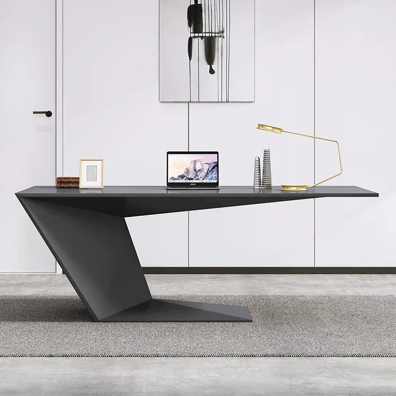 Escritorio de oficina creativo de recepción, computadora de trabajo, mesa nórdica, escritorio ejecutivo minimalista, estación de trabajo, muebles de moda Tavolino