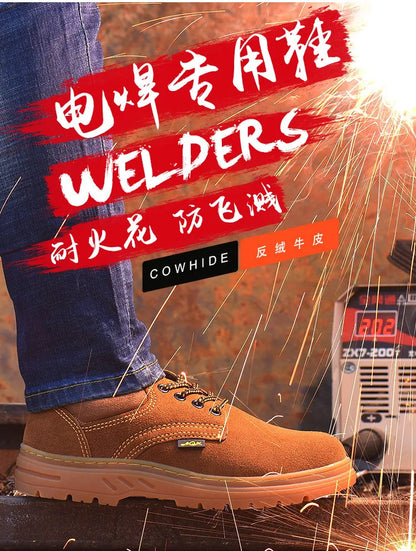 Calzado de seguridad laboral para hombres y mujeres. Antiaplastamiento, antiperforación, antideslizante y antiescaldaduras. Calzado de protección para soldadura eléctrica.