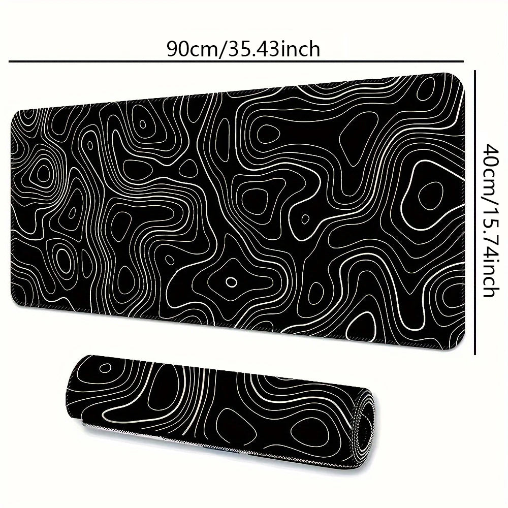 1 alfombrilla de ratón grande para escritorio, alfombrilla para juegos, alfombrilla con bordes cosidos y base de goma antideslizante, alfombrilla extendida.