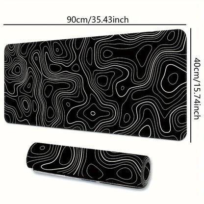 1 alfombrilla de ratón grande para escritorio, alfombrilla para juegos, alfombrilla con bordes cosidos y base de goma antideslizante, alfombrilla extendida.