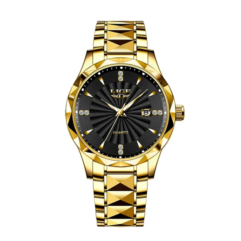 Reloj de lujo LIGE para mujer, moderno, deportivo, para exteriores, luminoso, de cuarzo, con movimiento importado, resistente al agua, de acero inoxidable.