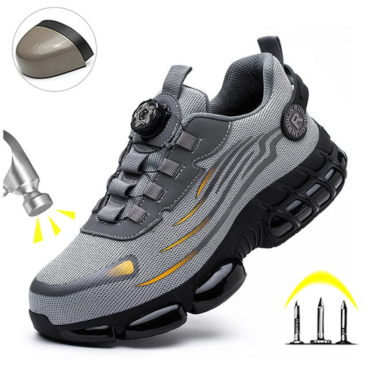 Zapatos de seguridad con punta de acero indestructibles, antideslizantes y resistentes a la abrasión, zapatillas de trabajo para hombre, resistentes y cómodas.