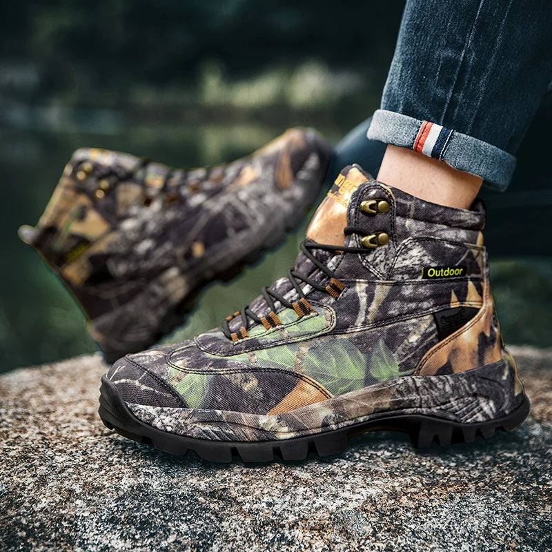 Botas tácticas de senderismo para hombre, botas para desierto con absorción de impactos y antideslizantes, calzado para senderismo, montañismo y camping al aire libre