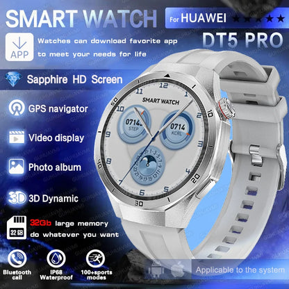 Reloj inteligente HUAWEI DT5 Pro con memoria de 32 GB, música local, llamadas Bluetooth, rastreador GPS, brújula, menú 3D, Bluetooth, para hombres y mujeres (2025)
