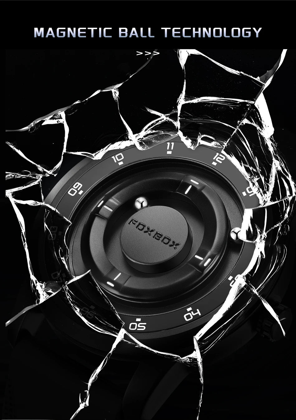 Relojes de pulsera de cuarzo para hombre Foxbox 2025 de lujo, creativos, con cuentas deslizantes, a la moda, impermeables, con fuerza magnética, reloj para hombre, Reloj.