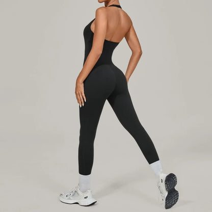 Nuevo Body de Yoga Sexy para Mujer, Mono Deportivo de una Pieza, Sin Mangas, Espalda Abierta, Conjunto de Yoga de Secado Rápido, Ropa Deportiva para Entrenamiento y Yoga.
