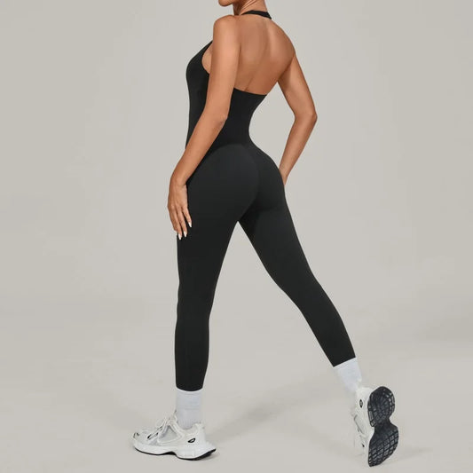 Nuevo Body de Yoga Sexy para Mujer, Mono Deportivo de una Pieza, Sin Mangas, Espalda Abierta, Conjunto de Yoga de Secado Rápido, Ropa Deportiva para Entrenamiento y Yoga.