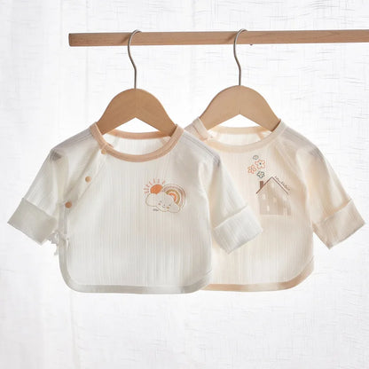 Ropa de verano para bebé recién nacido (2025): camiseta de algodón transpirable con media espalda para bebé de 0 a 3 meses.