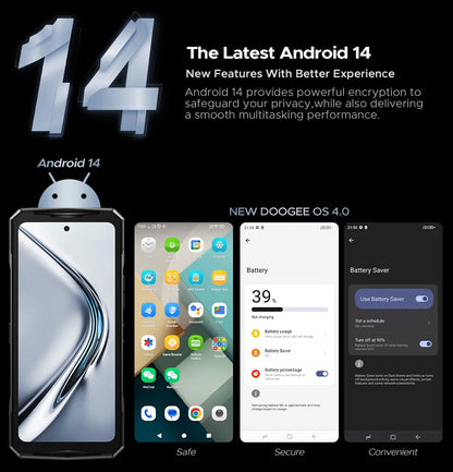 Teléfono robusto DOOGEE V40 Pro 5G versión global, pantalla de 6,78", 16 GB + 512 GB, dimensiones 7300, cámara con IA de 200 MP, 8680 mAh, cargador rápido de 33 W.