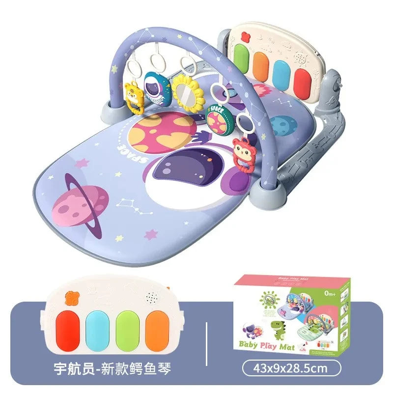 Marco de fitness multifuncional para niños, juguetes musicales para bebés, pedales, piano, marco de fitness, juego de rompecabezas, manta, tapete educativo, juguete de regalo