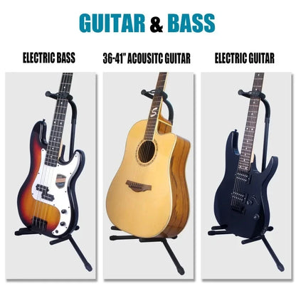 Soporte vertical para guitarra, plegable y ajustable, para ukelele, pipa, bajo, folk, clásico, eléctrico, de madera