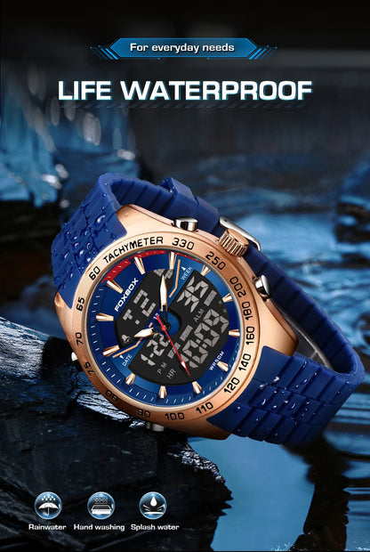 Reloj digital de lujo para hombre FOXBOX, marca superior, modelo 2026 New Business Watch, estilo militar, resistente al agua, a la moda, con movimiento de cuarzo.
