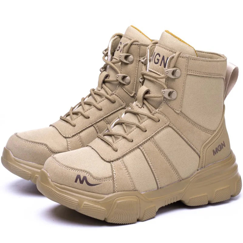 Botas de trabajo, zapatos de seguridad indestructibles, zapatos con punta de acero para hombre, zapatillas antipinchazos, zapatos de trabajo antideslizantes para mujer, botas tácticas para hombre