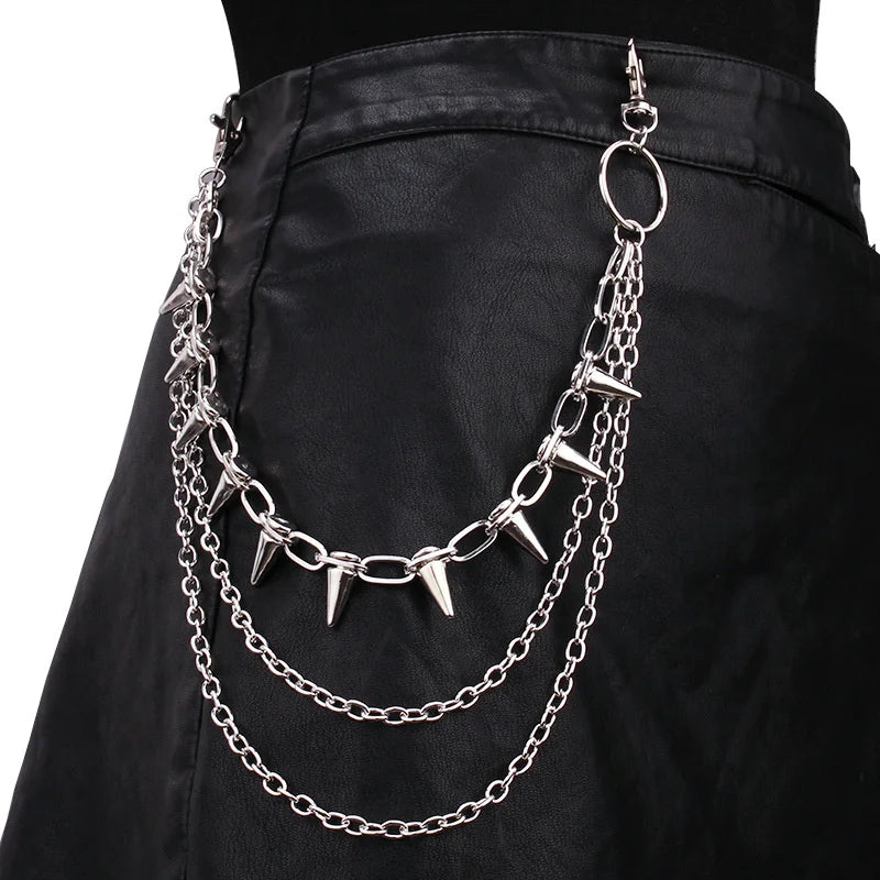 Cadena para pantalones de hip hop, punk, rock, metal, para hombre y mujer, llavero para pantalones, cartera, llavero para vaqueros, joyería unisex de hip hop, regalo.