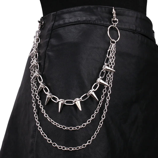 Cadena para pantalones de hip hop, punk, rock, metal, para hombre y mujer, llavero para pantalones, cartera, llavero para vaqueros, joyería unisex de hip hop, regalo.