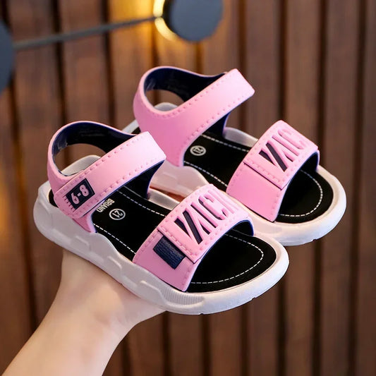 Sandalias para niños, estudiantes, zapatos antideslizantes, sencillas, generosas, para niños y niñas, fáciles de poner y quitar, suela suave, calzado informal para niños.