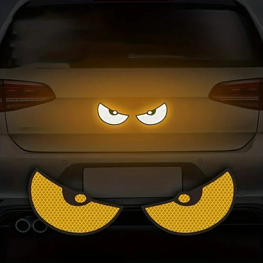 2 piezas/juego de pegatinas reflectantes para automóvil: ¡mejore la visibilidad y la seguridad de su vehículo con las pegatinas Devil Eye!