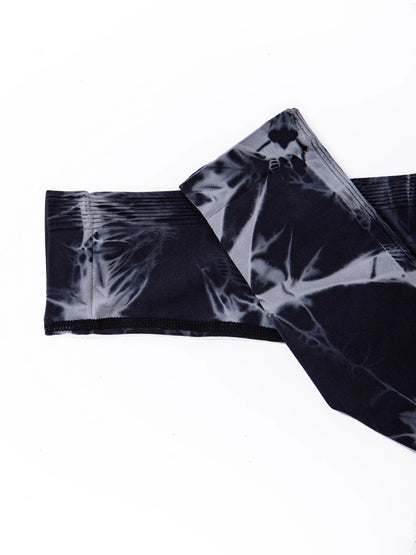 All Seasons Women's Tie Dye Print High Waist Sports Leggings, Breathable Wide Waistband Seamless Skinny Pants for Gym Workout