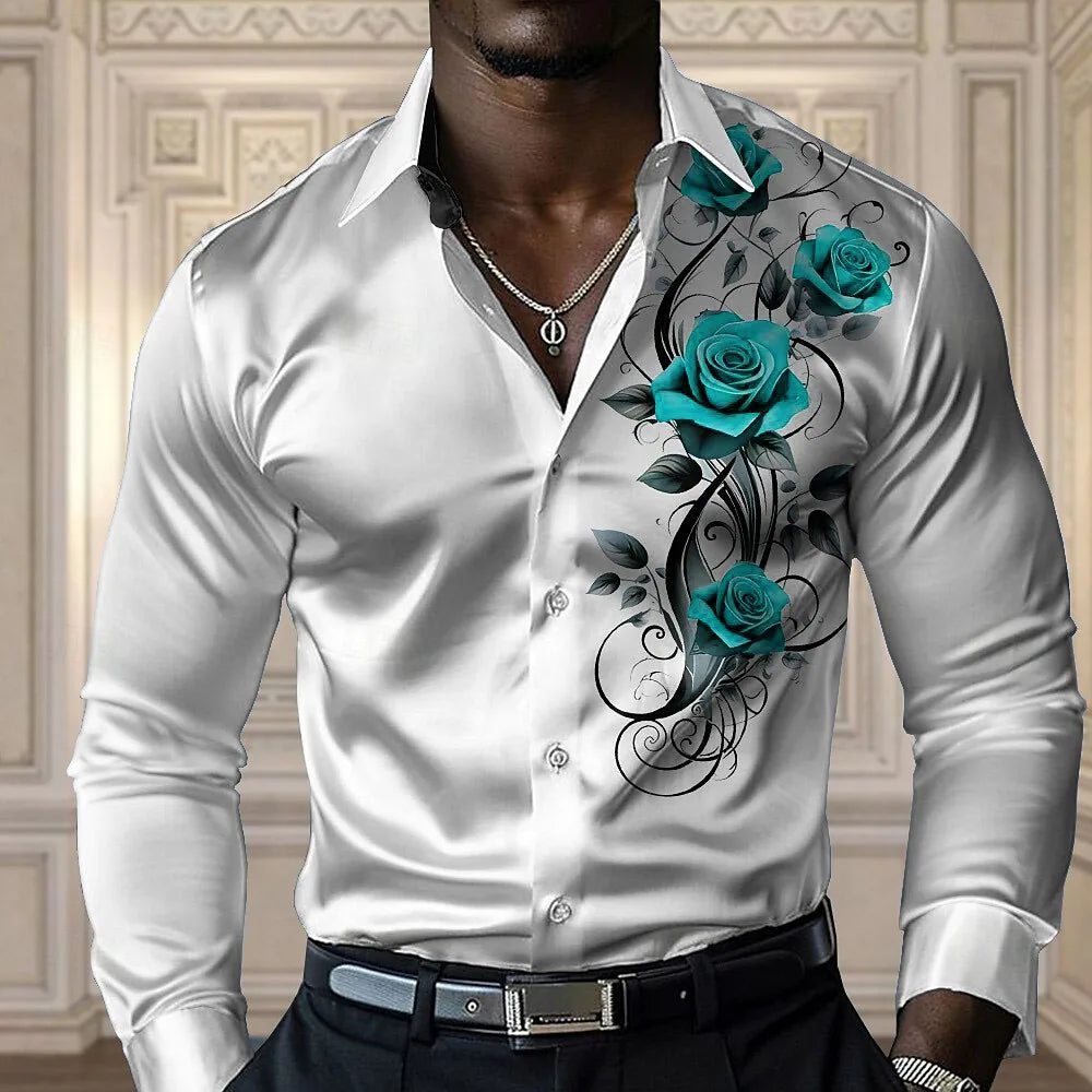 Camisa rosa de alta gama para hombre, camisa de manga larga con botones, informal y cómoda, camisa moderna para las cuatro estaciones, diseño de tallas grandes