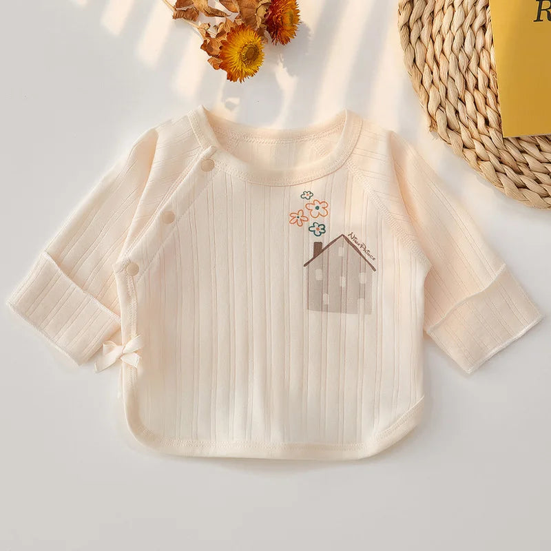 Ropa de verano para bebé recién nacido (2025): camiseta de algodón transpirable con media espalda para bebé de 0 a 3 meses.