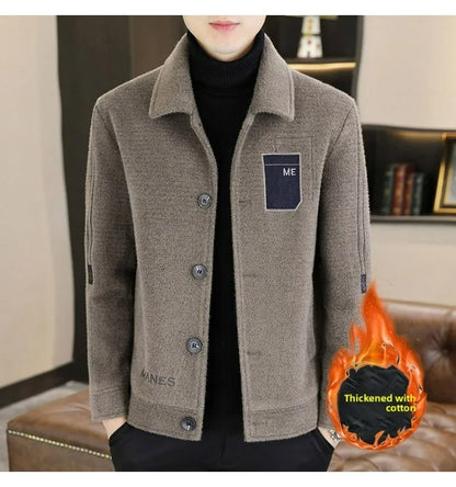 Chaqueta corta de lana Maxbarley para hombre, estilo otoño/invierno, abrigo de trabajo, estilo coreano casual, grueso, moderno y cálido.