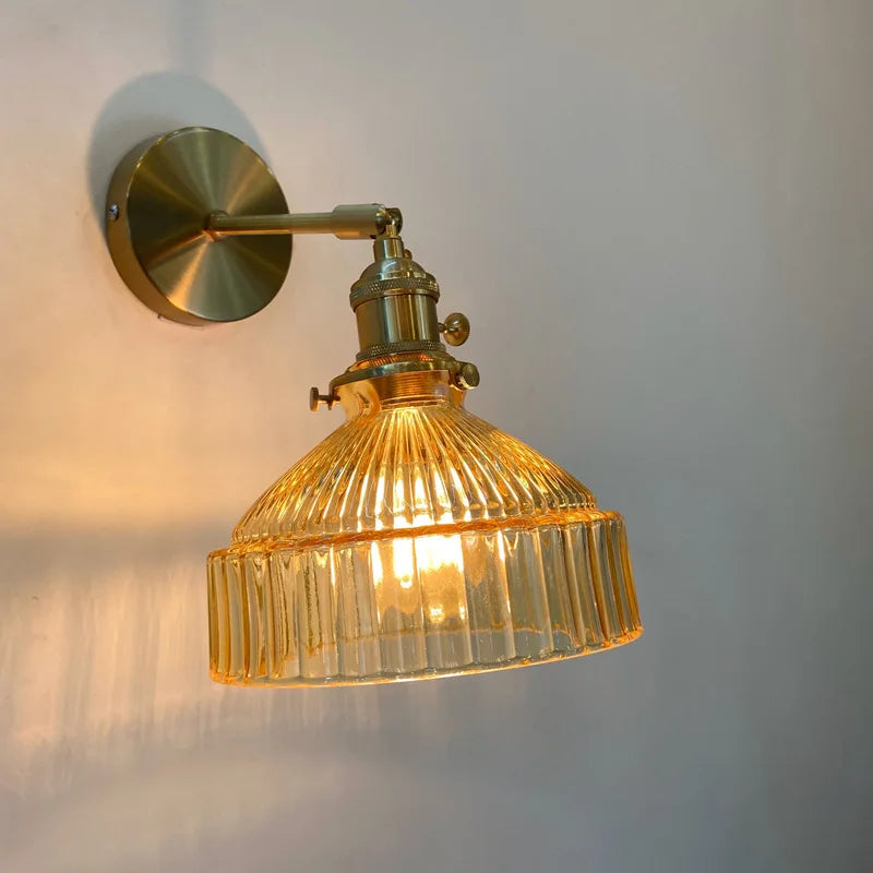 Iluminación para sala de estar, decoración de pared, personalidad nórdica, arte de vidrio verde, aire fresco transparente, espejo de pasillo, faro, faro para dormitorio