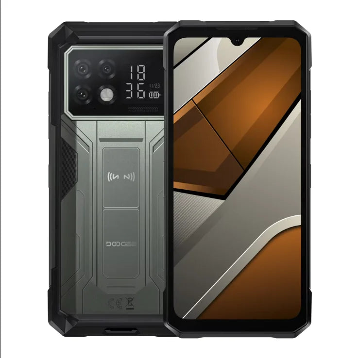 Teléfono resistente DOOGEE S200 Max, 16 GB + 512 GB, batería de 22000 mAh, procesador Dimensity 7050, pantalla de 6,72" a 120 Hz, pantalla trasera de 1,32", linterna dual.
