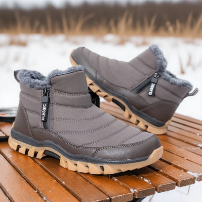 Botas de hombre para mantener el calor, zapatos de invierno para hombre, botines impermeables, zapatos de piel, botas de nieve, zapatos casuales de invierno, botines para hombre