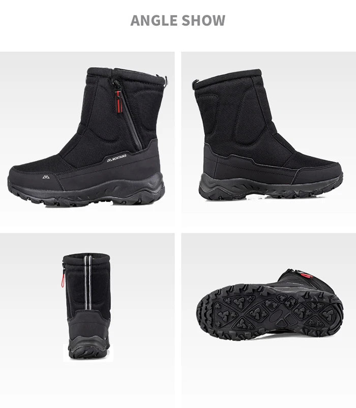 Botas de nieve de invierno para hombre, impermeables, con aislamiento, cálidas y cómodas para exteriores.