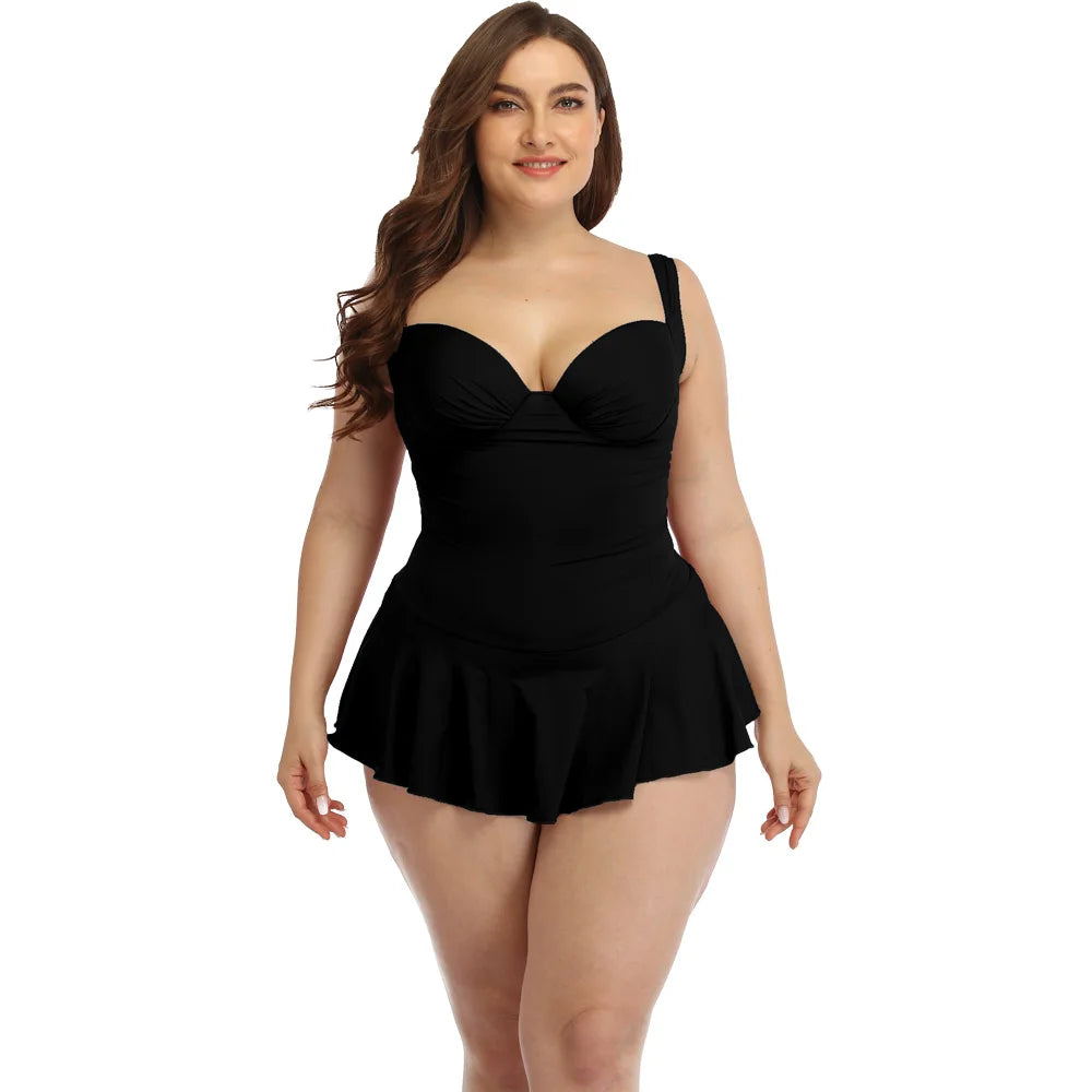 Traje de baño de talla grande para mujer, modelo 2025. Elegante conjunto de bikini para mujer, ideal para nadar. Traje de baño sexy para mujeres con curvas. Traje de baño de una pieza.
