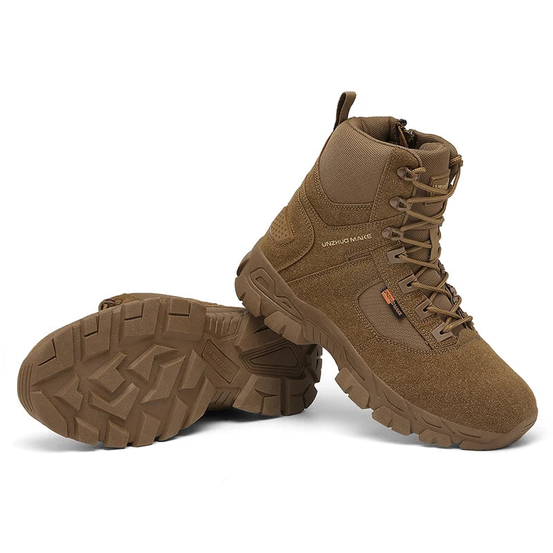 Nuevas botas de senderismo para hombre, botas tácticas de caña alta transpirables para fuerzas especiales en el desierto, botas de combate impermeables para exteriores, botas cálidas para la nieve.