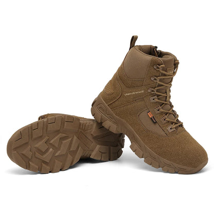 Nuevas botas de senderismo para hombre, botas tácticas de caña alta transpirables para fuerzas especiales en el desierto, botas de combate impermeables para exteriores, botas cálidas para la nieve.