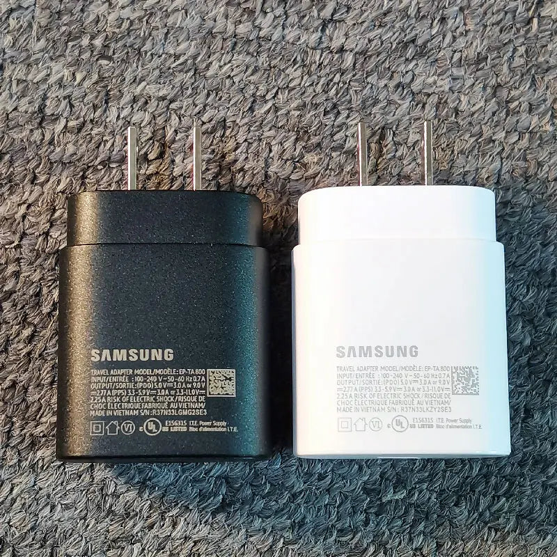 Cargador de 25 W con enchufe estadounidense para Samsung, adaptador de carga súper rápida para Galaxy S24, S23, S22, S21, S20 Ultra, Z Flip Fold, 6, 5, 4, 3, 2, A55, A35 y A25.