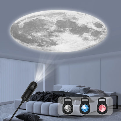 Luz de atmósfera de luna de tres colores cambiantes, luz de proyección de cielo estrellado LED, luz electrónica con interfaz USB